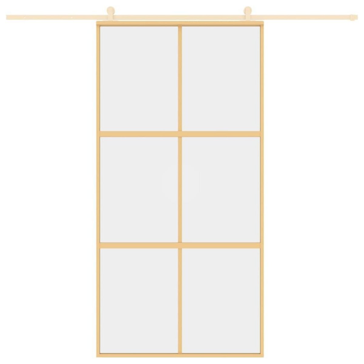 VIDAXL Porte coulissante dore 102,5x205cm verre ESG clair et aluminium