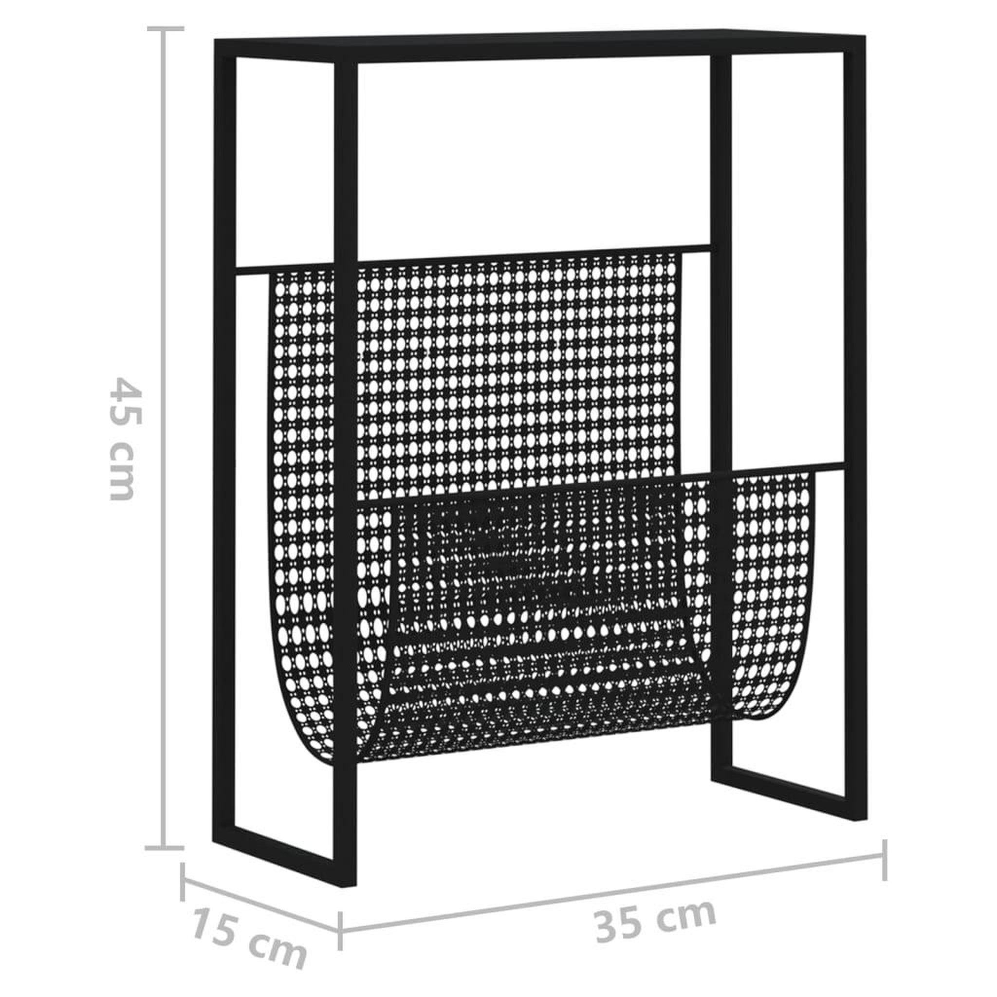 Voir la diapositive 6 : VIDAXL Porte-revue Noir 35x15x45 cm Acier