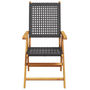 Voir la diapositive 4 : VIDAXL Chaises inclinables de jardin lot de 4 noir rotin bois massif