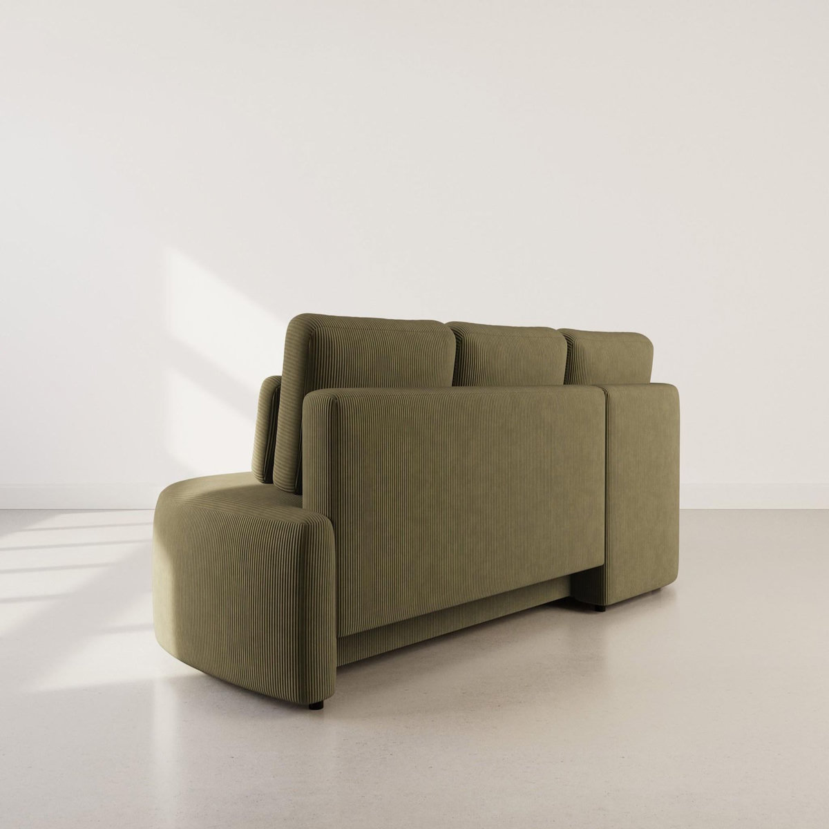 LISA DESIGN Mahina - canapé d'angle gauche 4 places convertible avec coffre en velours côtelé