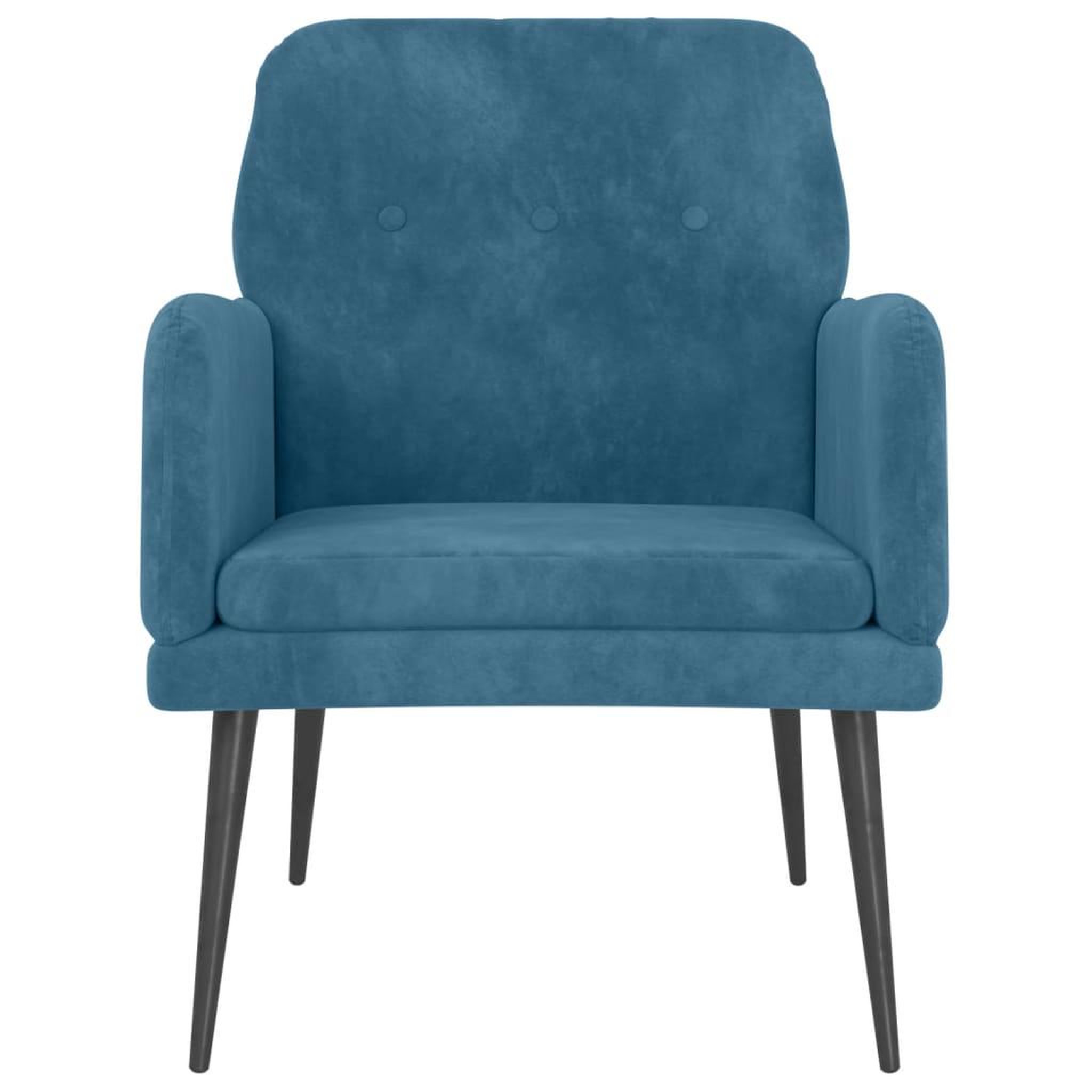Voir la diapositive 3 : VIDAXL Fauteuil Bleu 62x79x79 cm Velours