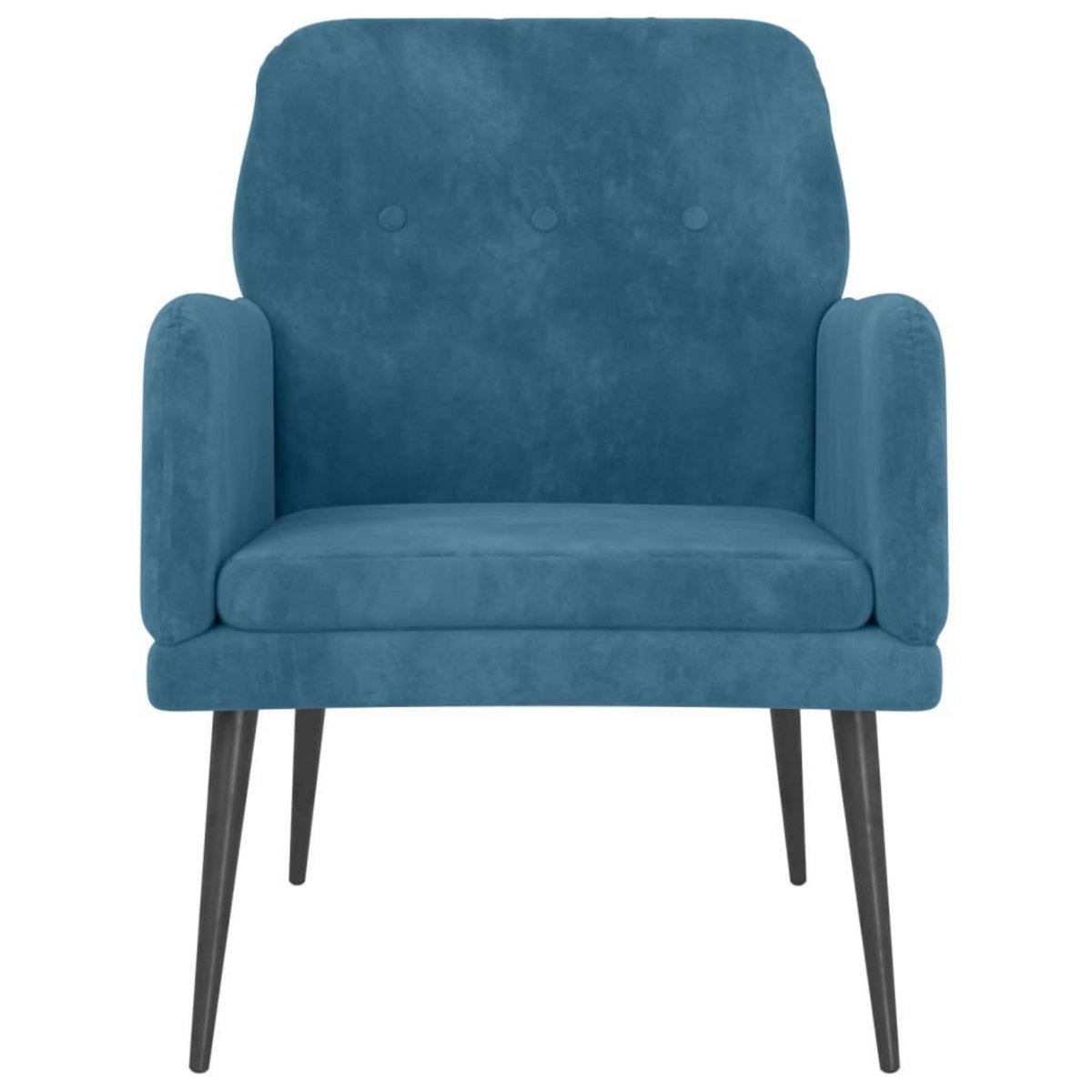 VIDAXL Fauteuil Bleu 62x79x79 cm Velours