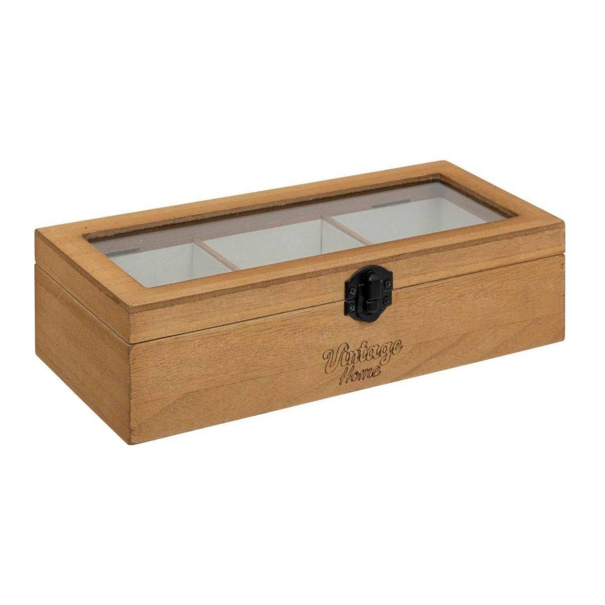 ATMOSPHERA Boîte à bijoux en bois  be vintage  25cm naturel