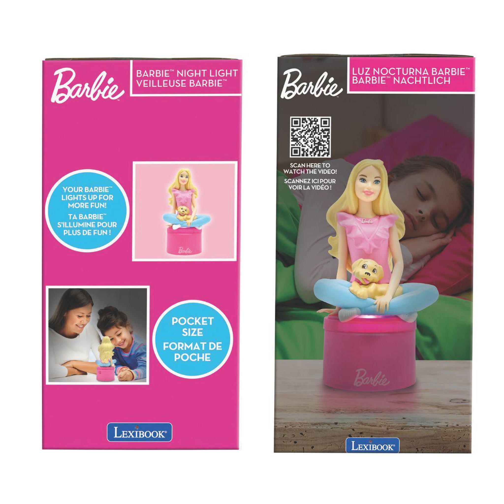 Voir la diapositive 5 : Lexibook Veilleuse Barbie en 3D avec variation de couleurs