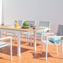 Voir la diapositive 6 : CONCEPT USINE Table extensible de jardin 8 places en aluminium et bois MADEIRA