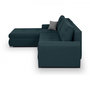 Voir la diapositive 4 : MARKET24 Canapé d'angle convertible réversible + coffre de rangement - Tissu Bleu - L 289 x P 94/188 x H 88 cm - INDIAN