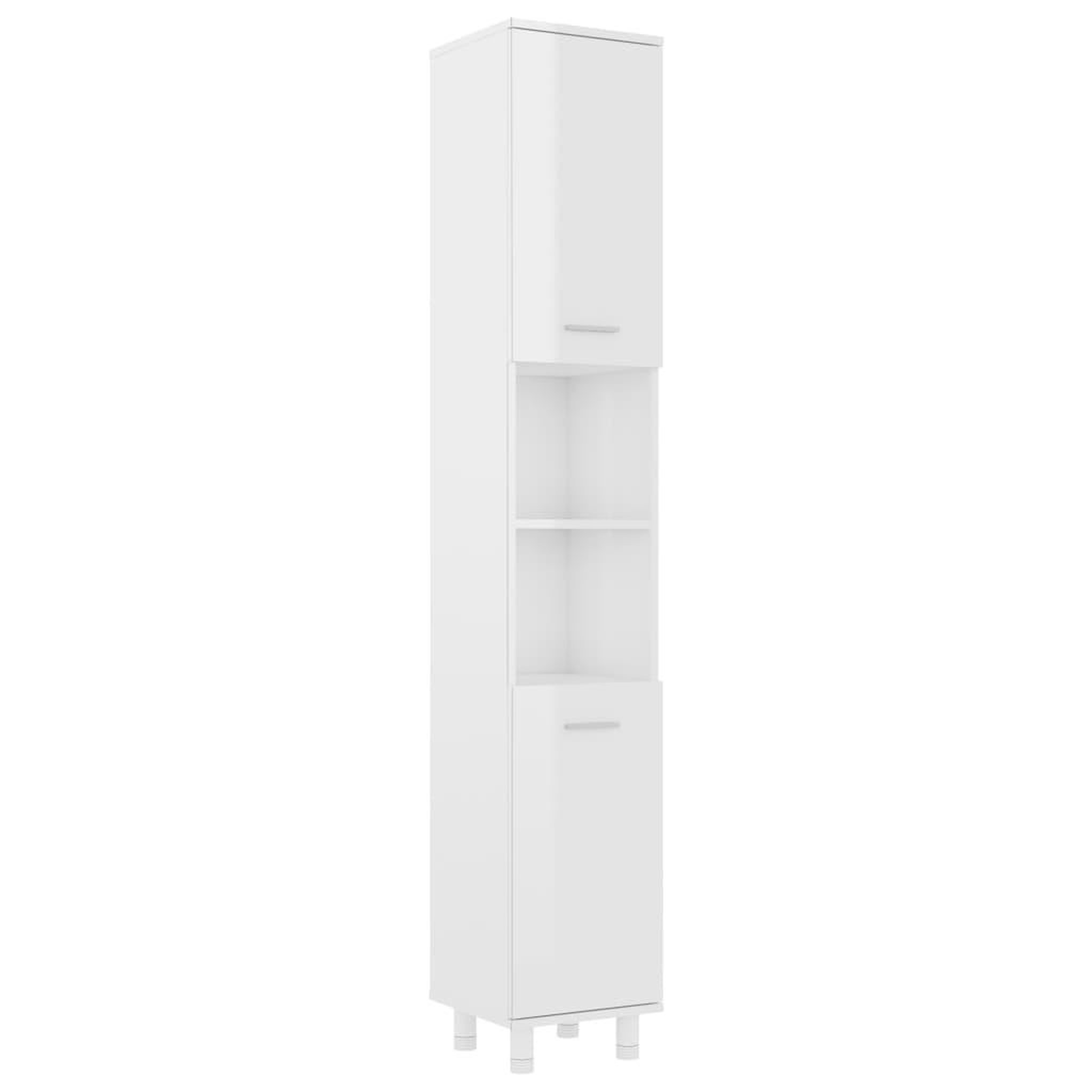 Voir la diapositive 2 : VIDAXL Armoire de salle de bain Blanc brillant Bois d'ingenierie
