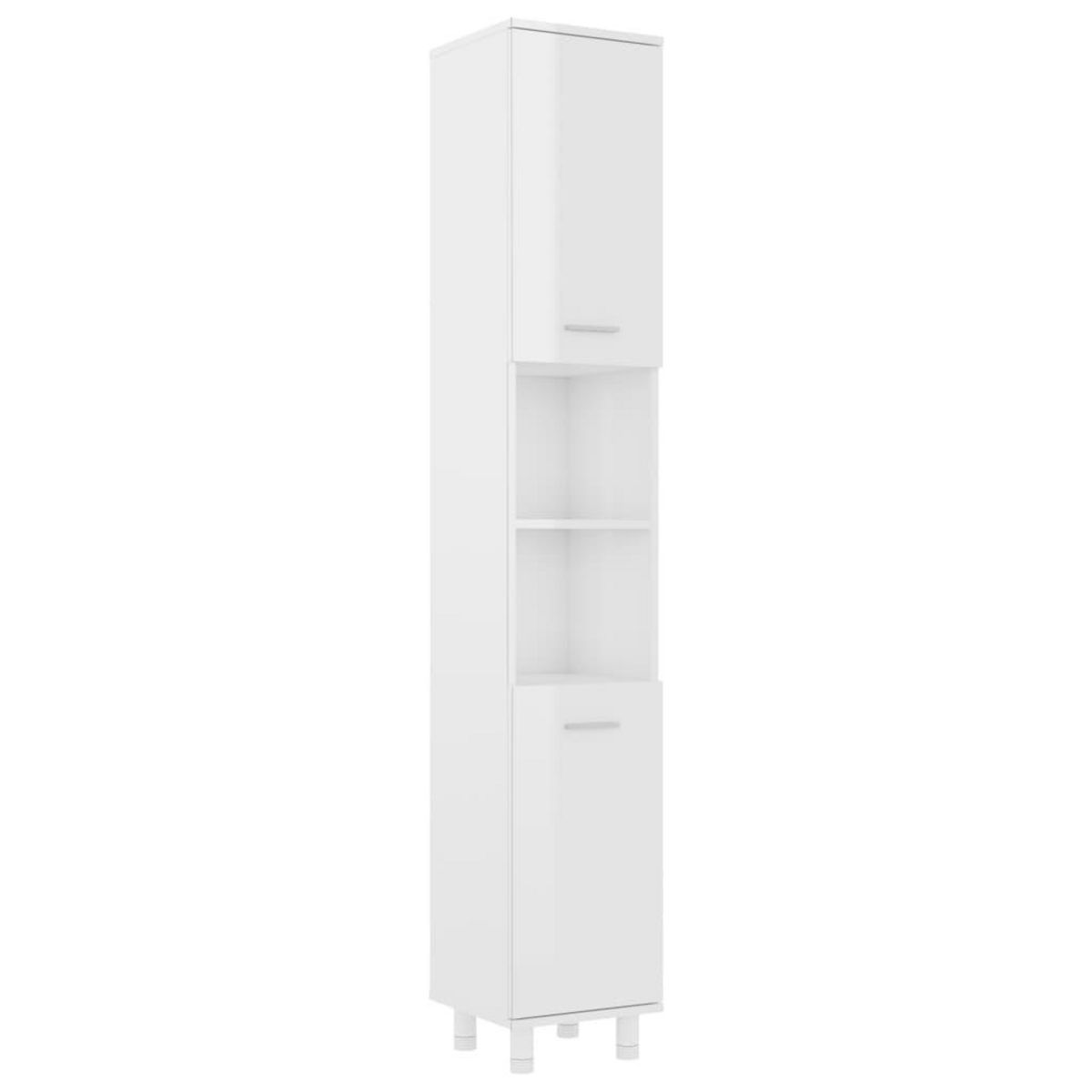 VIDAXL Armoire de salle de bain Blanc brillant Bois d'ingenierie