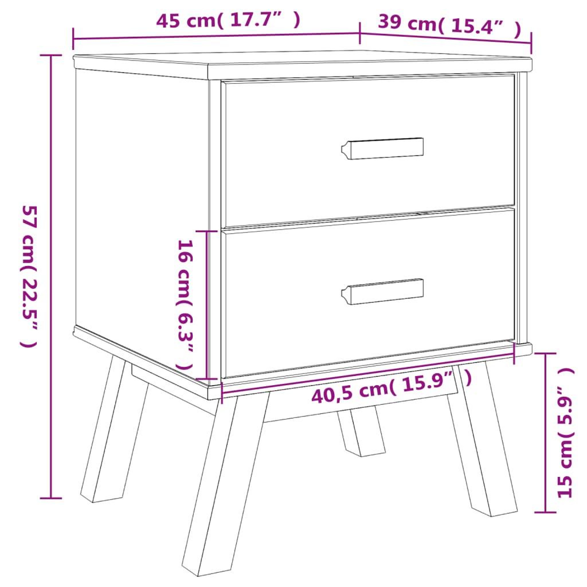 Voir la diapositive 6 : VIDAXL Table de chevet OLDEN gris et marron bois de pin solide
