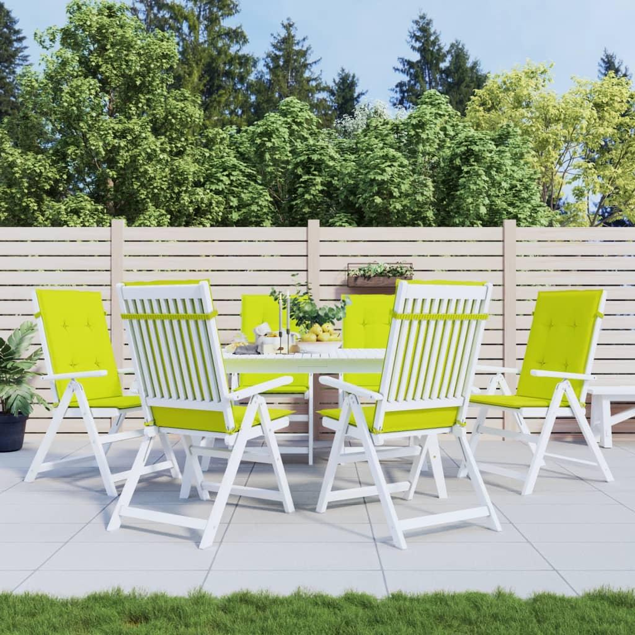Voir la diapositive 1 : VIDAXL Coussins de chaise de jardin a dossier haut lot de 6 vert vif