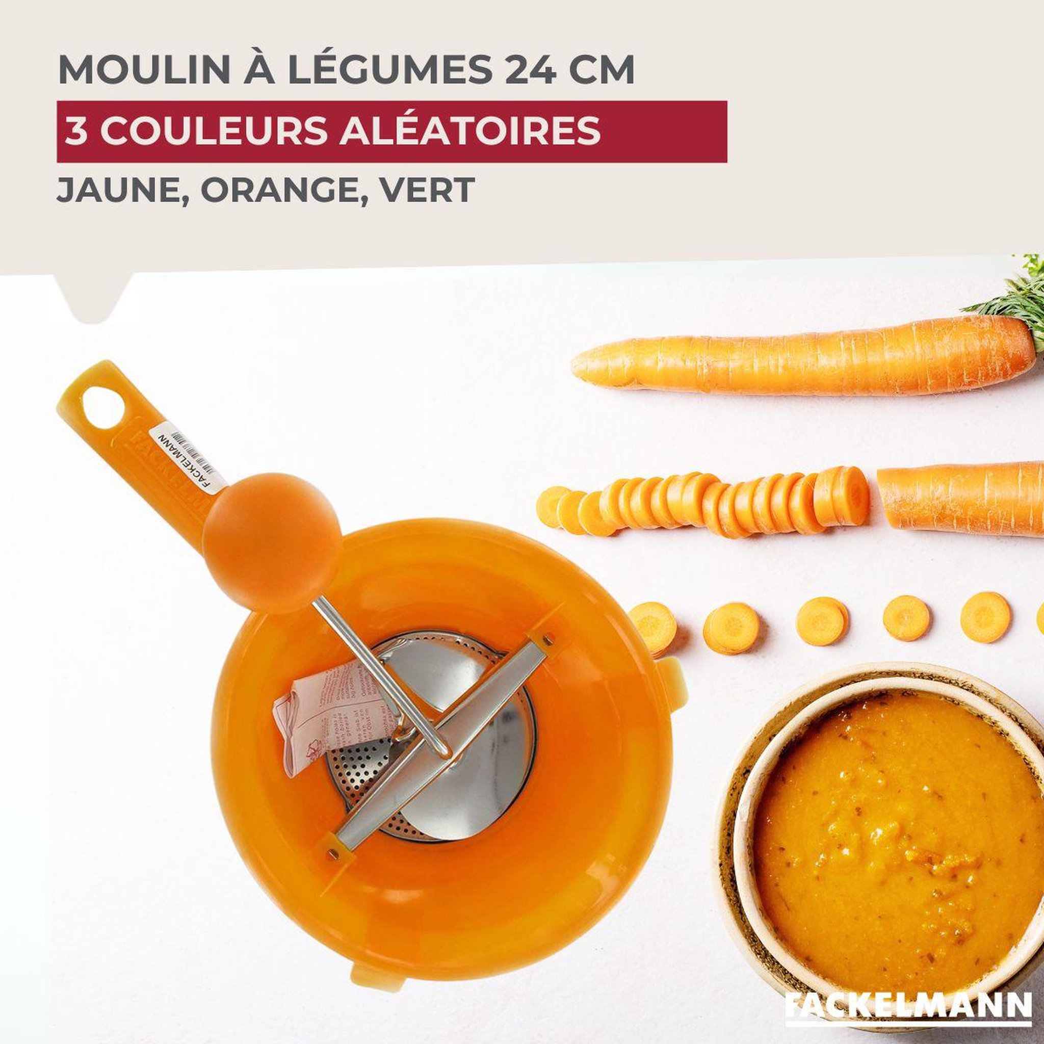 Voir la diapositive 2 : Fackelmann Moulin à légumes plastique 24 cm fackelmann handmade tradition