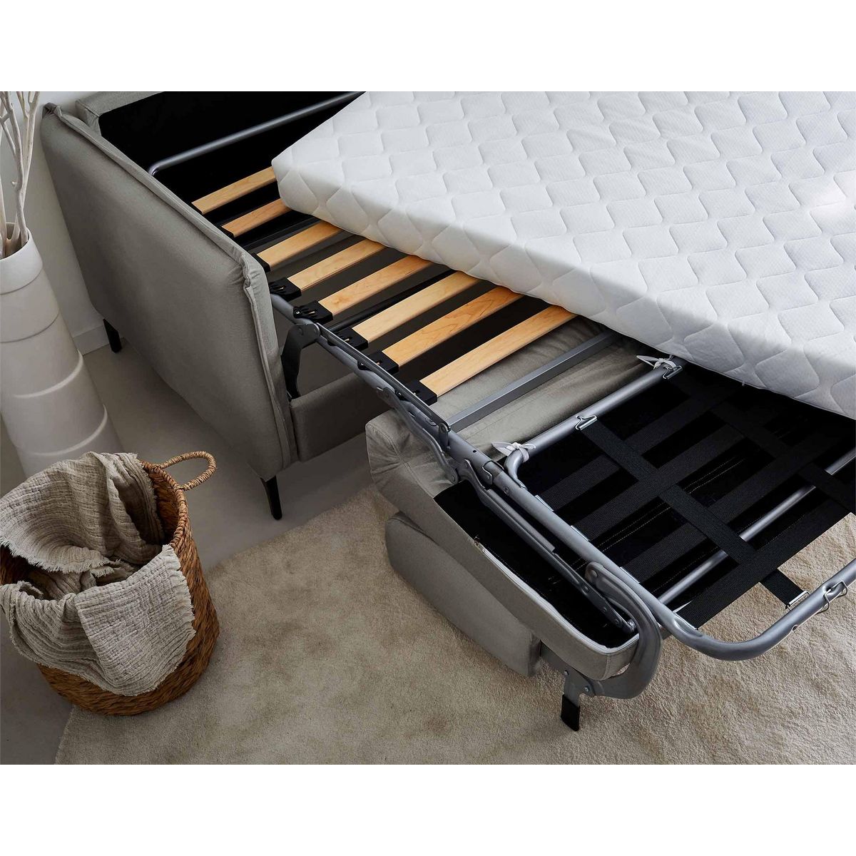 LISA DESIGN Agate - canapé 3 places convertible - couchage quotidien - matelas 14 cm - en velours