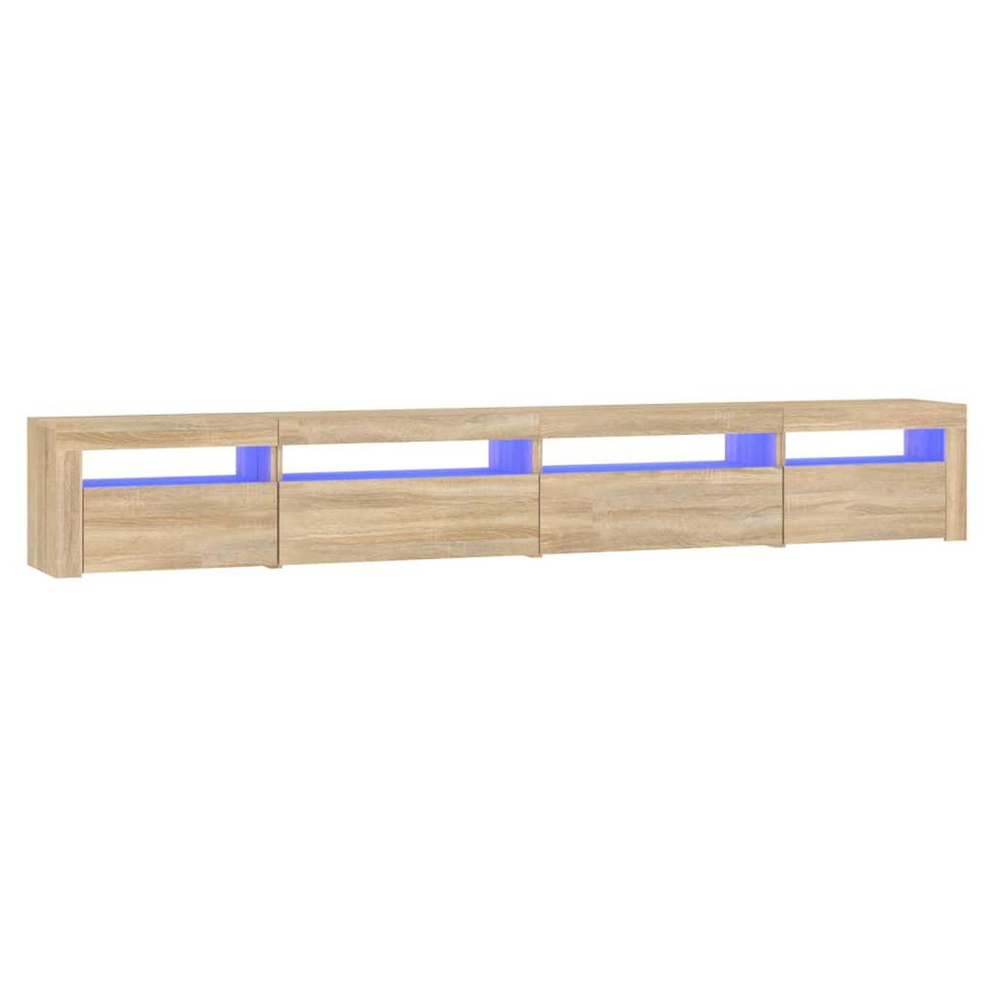 Voir la diapositive 2 : VIDAXL Meuble TV avec lumieres LED Chene sonoma 270x35x40 cm