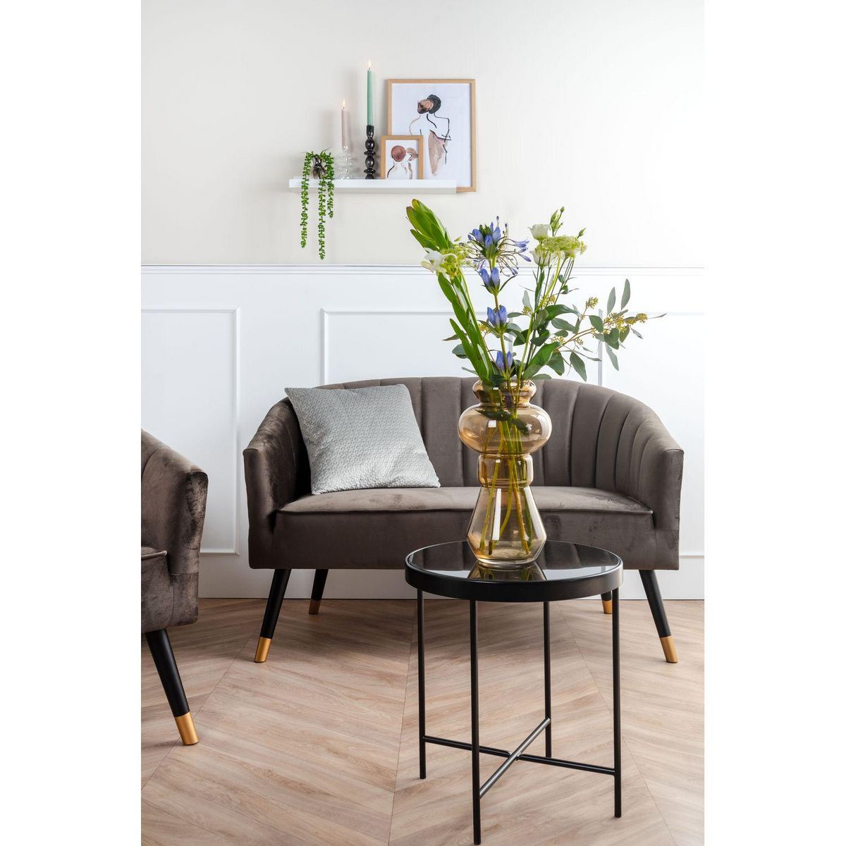 PRESENT TIME Canapé Royal en velours - 2 places