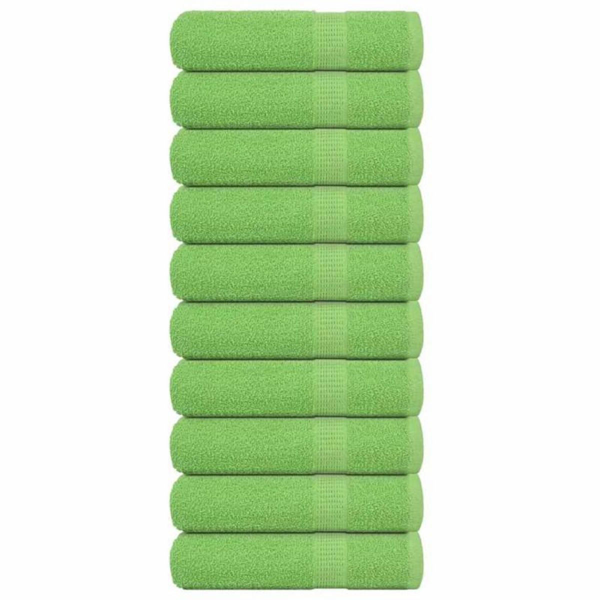 VIDAXL Serviettes de douche 10 pcs vert pomme 70x140 cm 100% coton