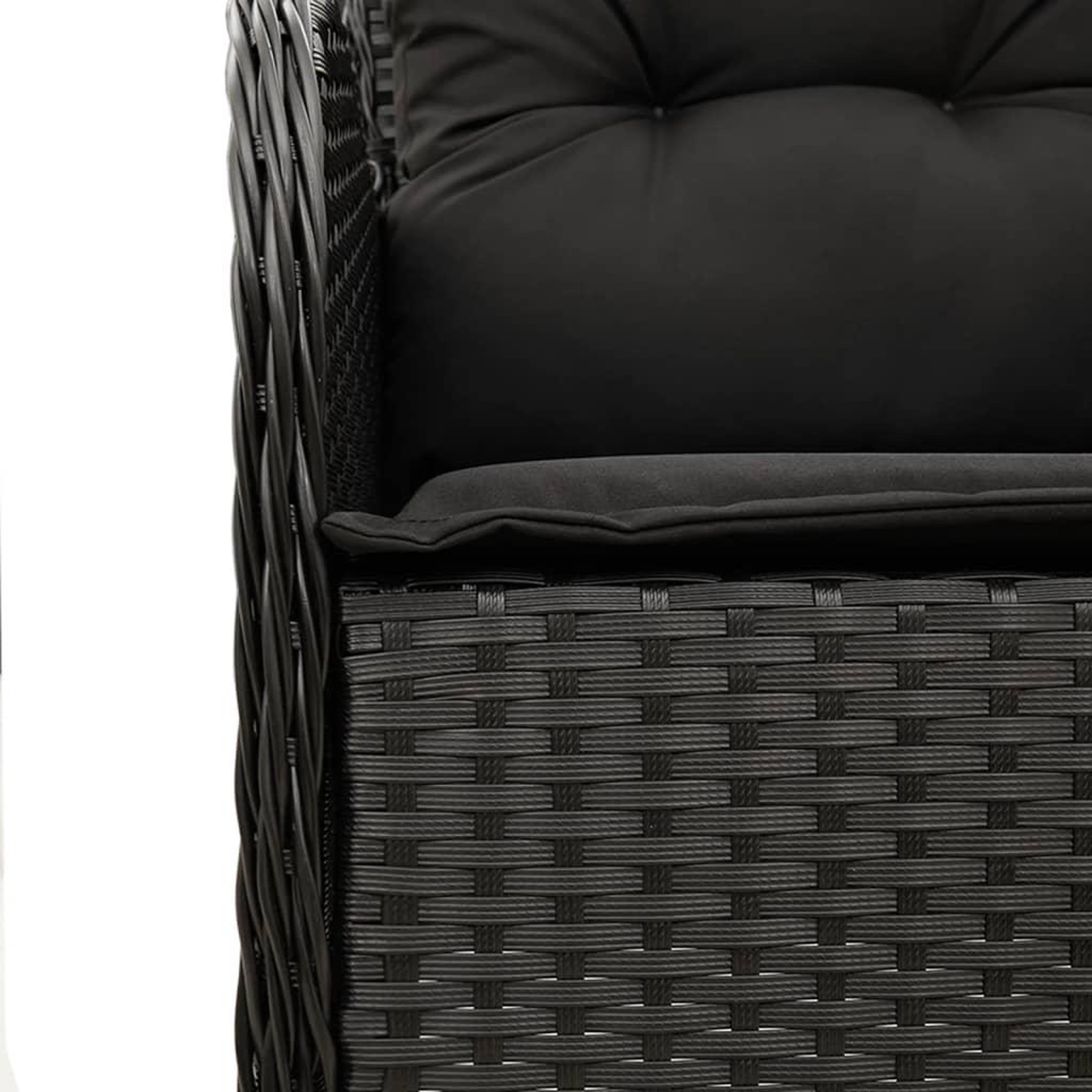 Voir la diapositive 5 : VIDAXL Ensemble a manger de jardin 9pcs coussins noir resine tressee