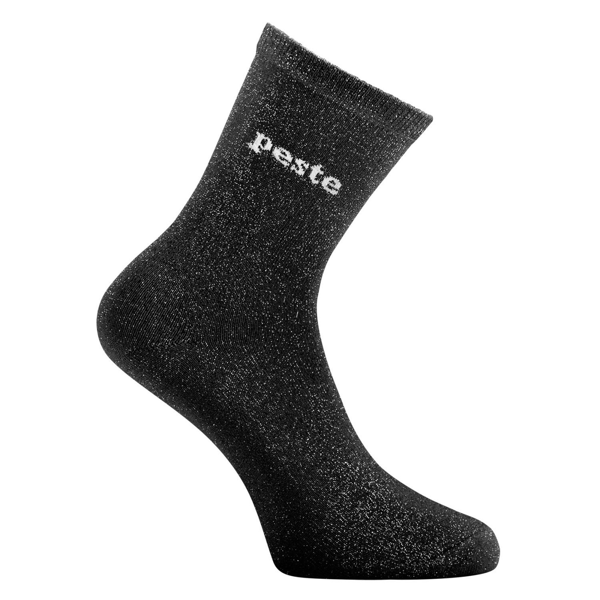 Voir la diapositive 2 : TWINDAY Lot de 6 paires de chaussettes  femme à paillettes osé peste