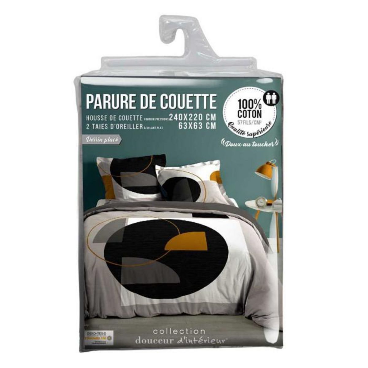 Paris Prix Parure de Lit 3 Pièces  Kolpi  240x220cm Gris