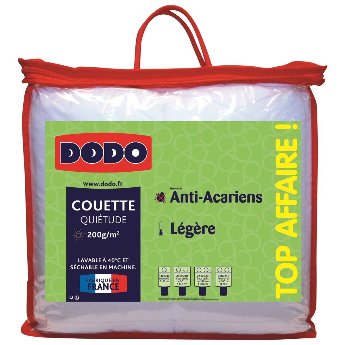 DODO Couette légère polycoton anti acariens TOP AFFAIRE