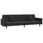 Voir la diapositive 2 : VIDAXL Canape-lit a 2 places avec deux oreillers Noir Velours