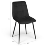 Voir la diapositive 5 : ID MARKET Lot de 6 chaises MILA en velours noir pour salle à manger