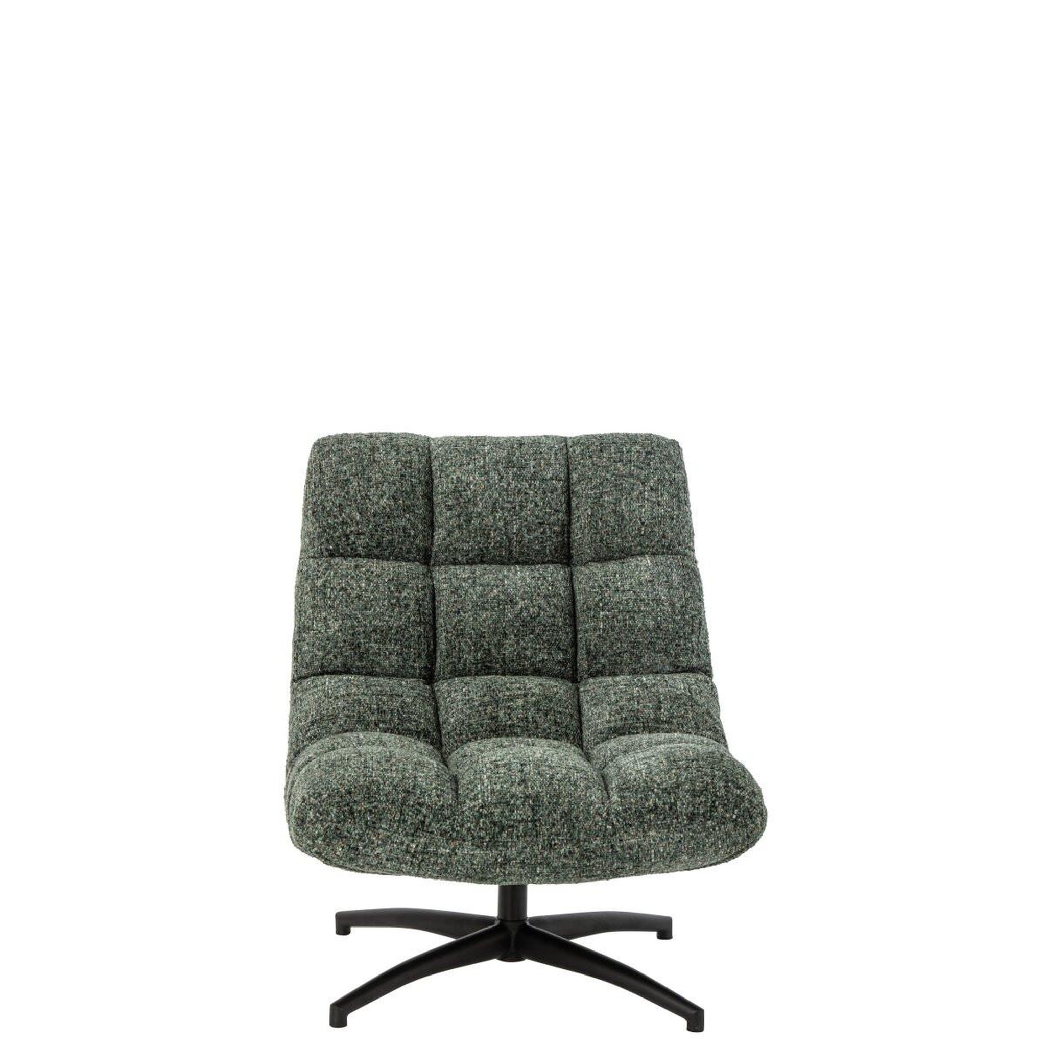 Voir la diapositive 2 : J-LINE Fauteuil Matelassé en Tissu  Corentin  95cm Vert