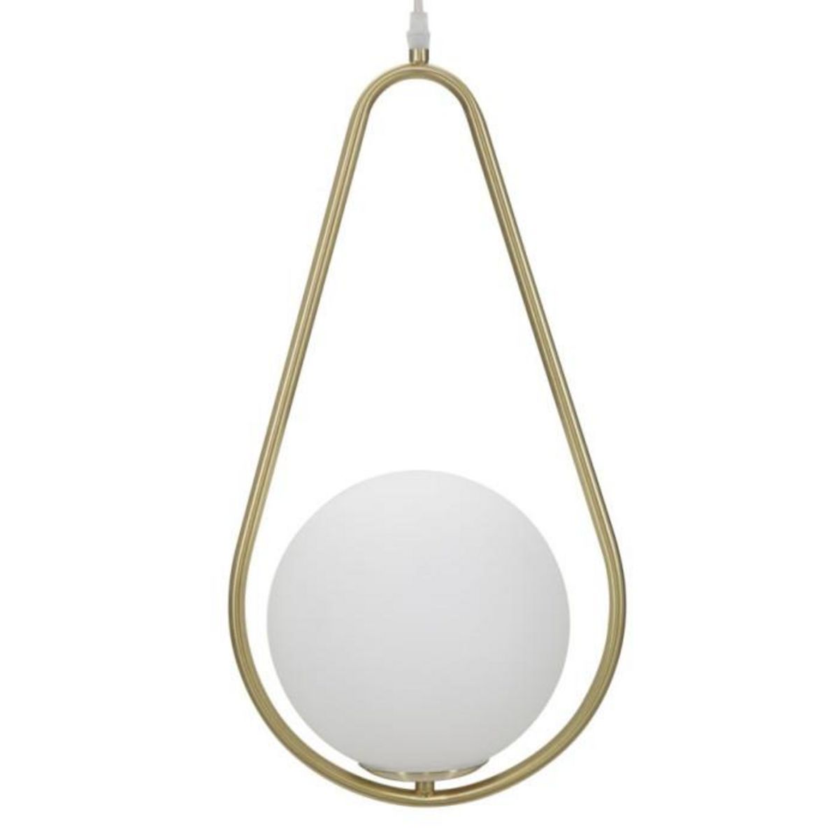 Paris Prix Lampe Suspension Sphère  Glamy Drop  46cm Blanc & Or