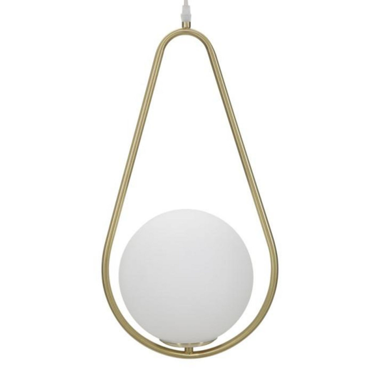 Paris Prix Lampe Suspension Sphère  Glamy Drop  46cm Blanc & Or