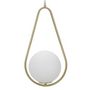 Voir la diapositive 3 : Paris Prix Lampe Suspension Sphère  Glamy Drop  46cm Blanc & Or