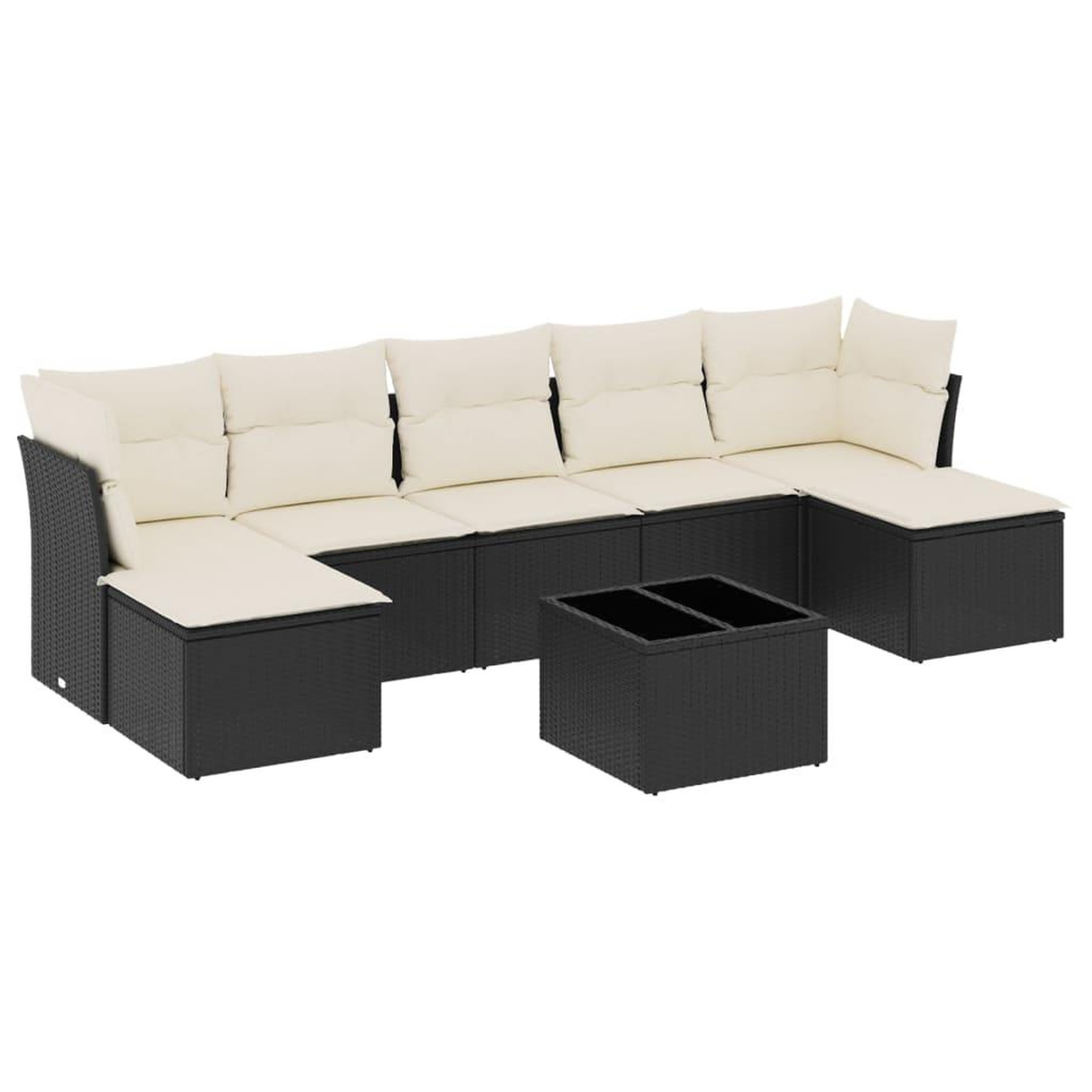 Voir la diapositive 2 : VIDAXL Salon de jardin 8 pcs avec coussins noir resine tressee
