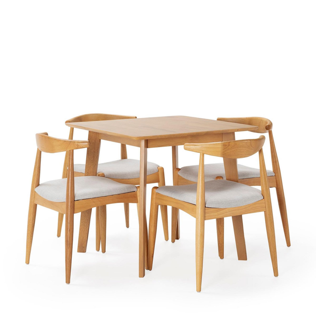 VS VENTA-STOCK Ensemble table 80x80 cm et 4 chaises de salle à manger Corzo Chêne