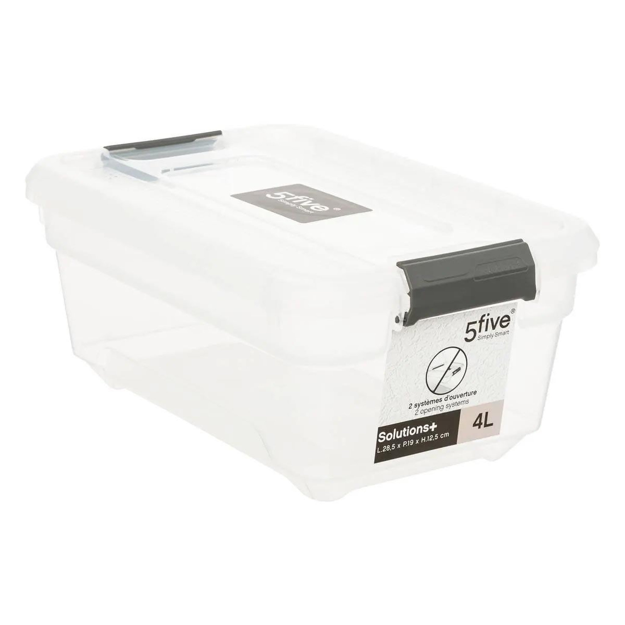 Voir la diapositive 2 : FIVE Boîte de rangement  solutions  4l transparent