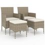 Voir la diapositive 2 : VIDAXL Jeu de chaise et tabouret de jardin 4 pcs Resine tressee Beige