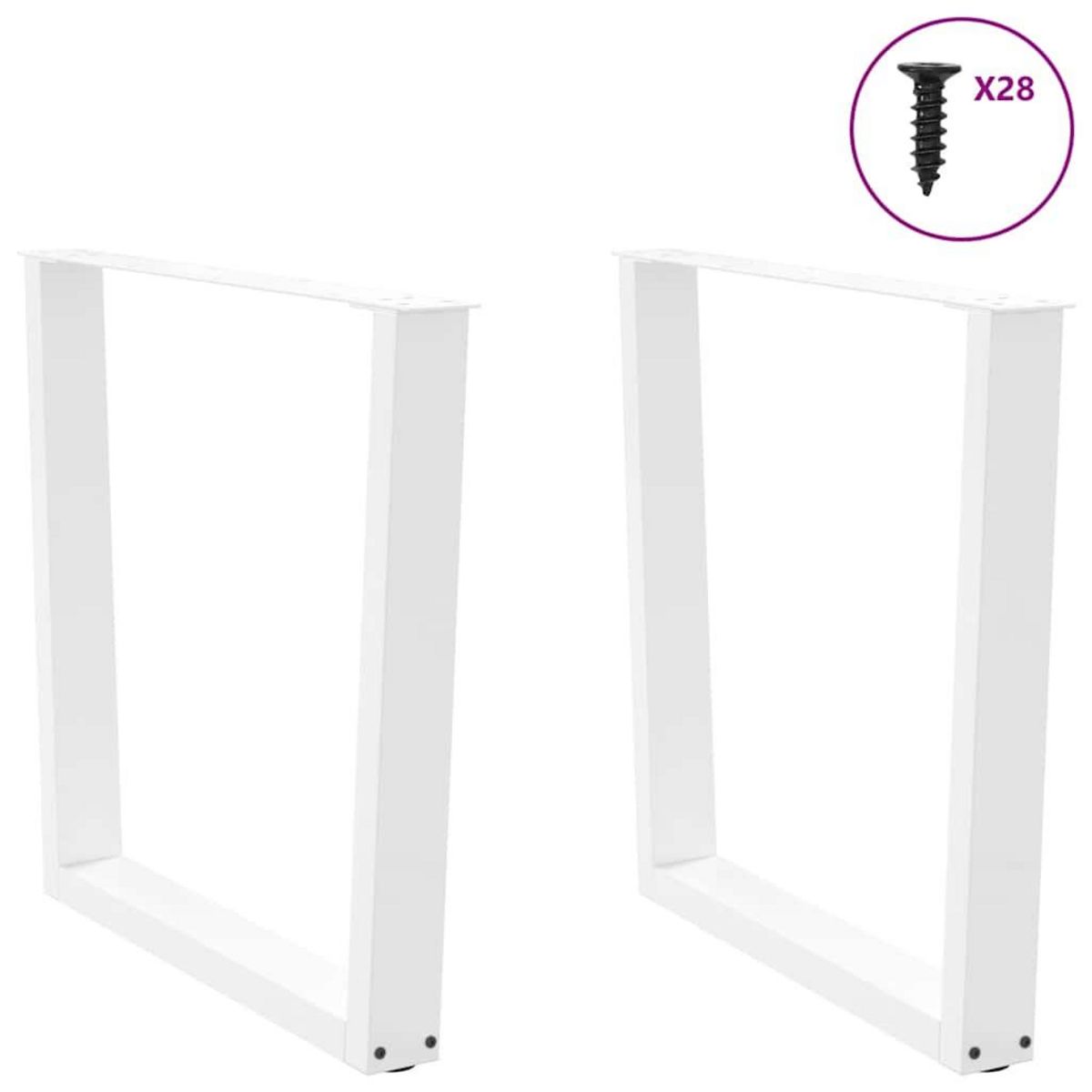 VIDAXL Pieds de table a manger forme de V 2 pcs blanc 80x(72-73,3) cm
