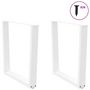 Voir la diapositive 5 : VIDAXL Pieds de table a manger forme de V 2 pcs blanc 80x(72-73,3) cm