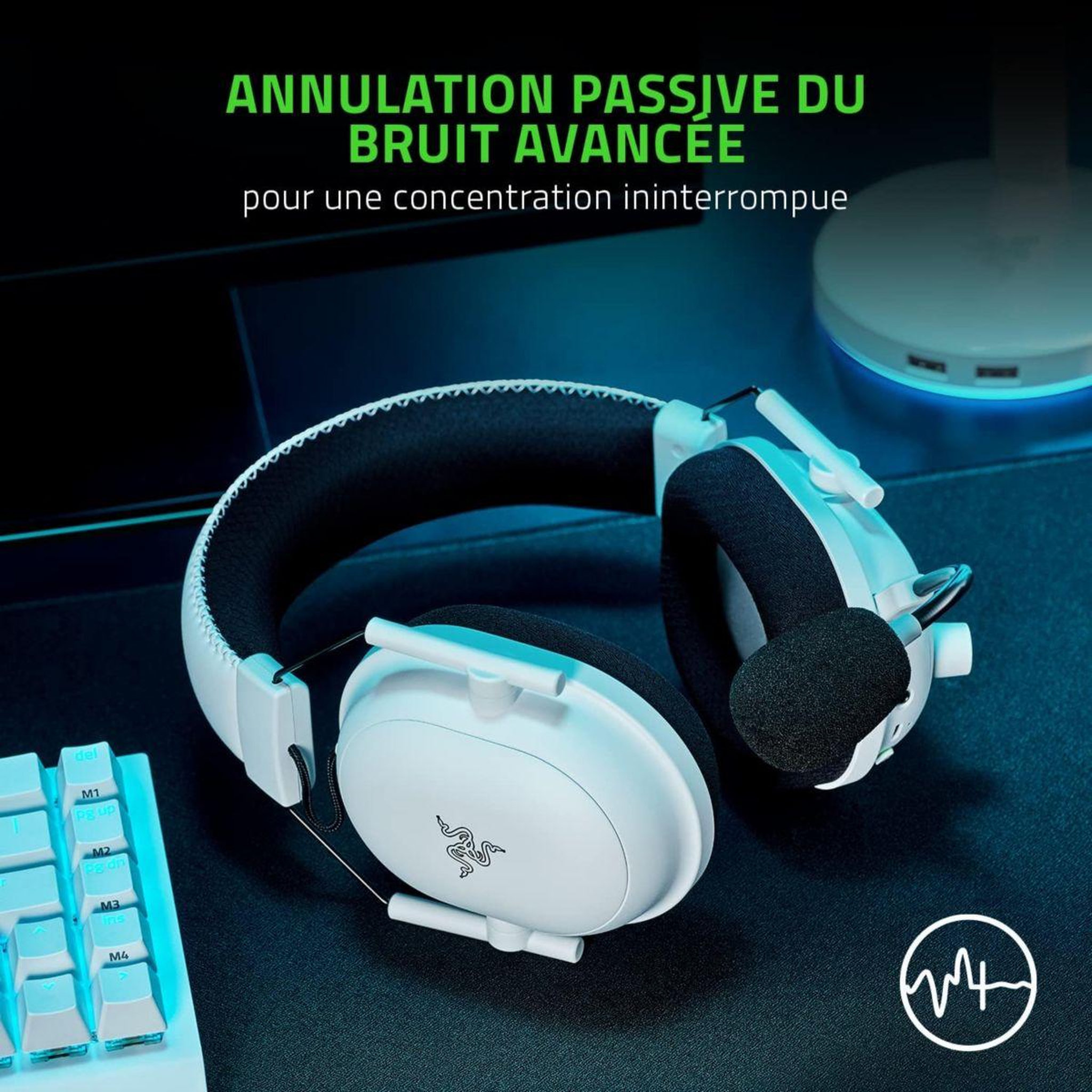 Voir la diapositive 3 : Razer Casque gamer BLACKSHARK V2 PRO Blanc