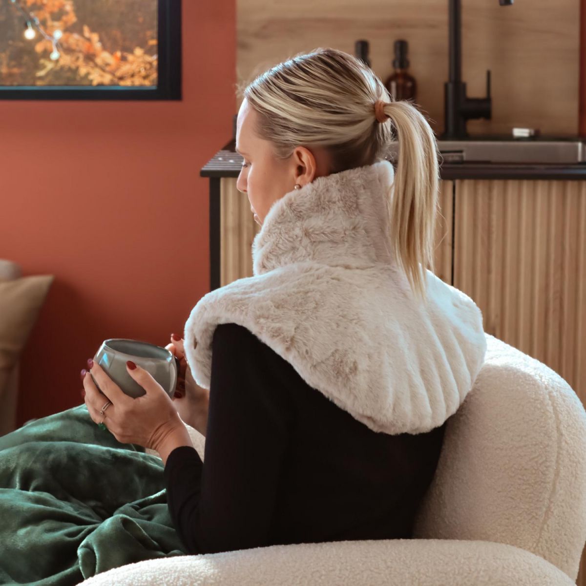 VIVEZEN Coussin chauffant, tour de cou pour épaules et nuque - Cosy - Beige