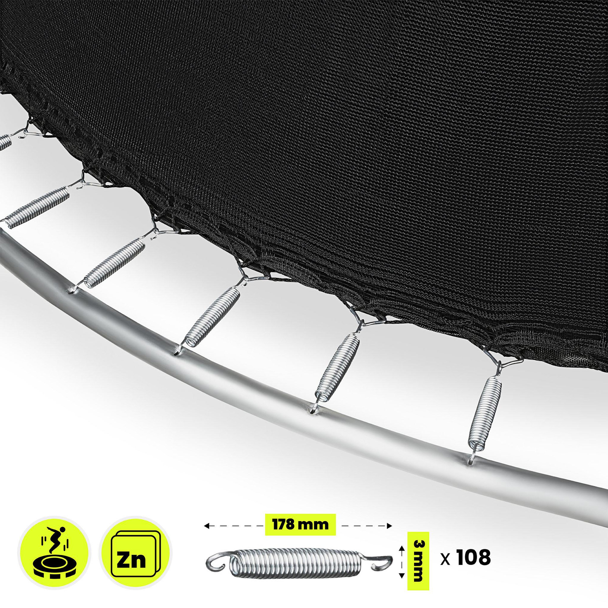 Voir la diapositive 4 : HYPERMOTION Trampoline Géant XXL - 487 cm (16ft), Trampoline Jardin Ultra Robuste + Échelle - Max 150kg