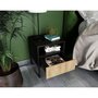 Voir la diapositive 3 : BEST MOBILIER Felicia - table de chevet - effet bois et noir - 40 cm