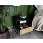 Voir la diapositive 3 : BEST MOBILIER Felicia - table de chevet - effet bois et noir - 40 cm