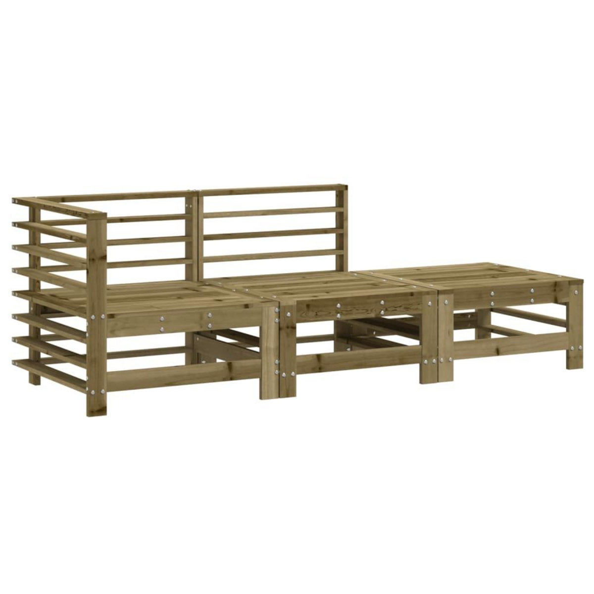 VIDAXL Salon de jardin 3 pcs bois de pin impregne