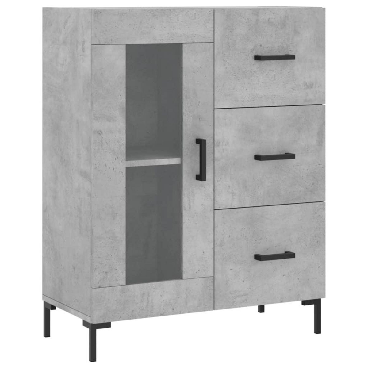 VIDAXL Buffet gris beton 69,5x34x90 cm bois d'ingenierie