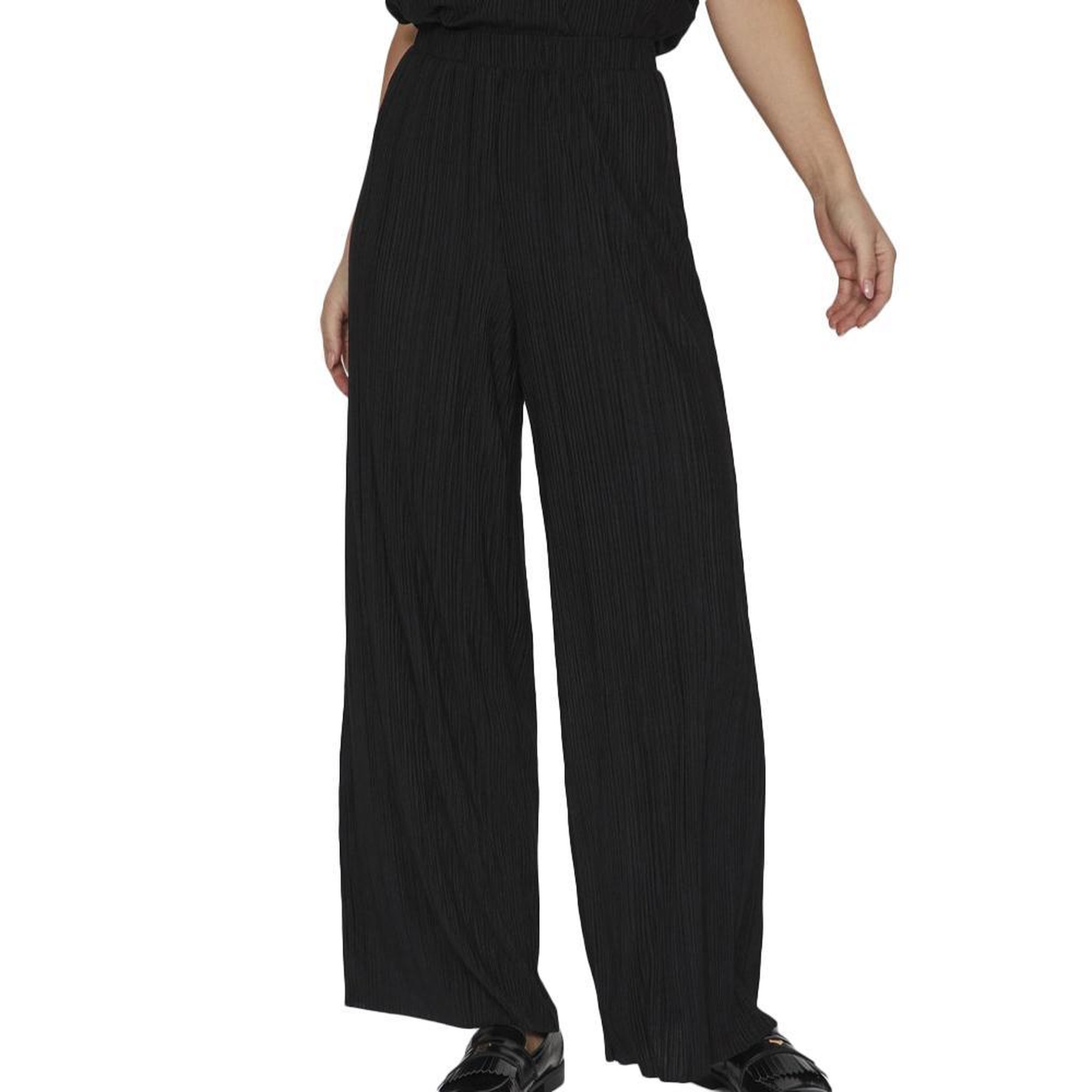 Vila Pantalon fluide Noir Femme Vila Viplisa. Coloris disponibles : Noir