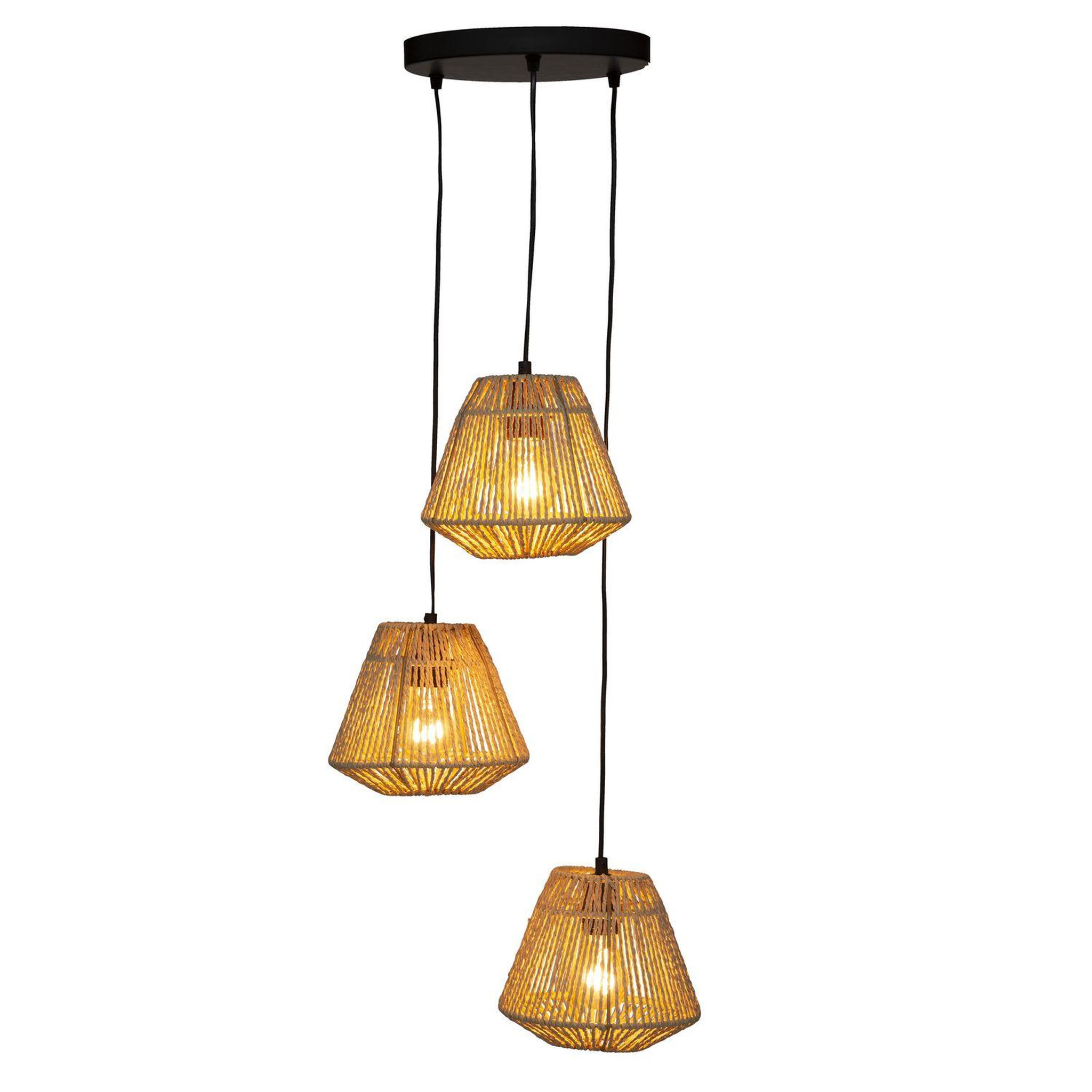 Voir la diapositive 2 : ATMOSPHERA 3 suspensions en corde jily - beige