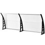 Voir la diapositive 6 : OUTSUNNY Auvent marquise de porte design voûté arrondi dim. 195L x 80l x 23H cm polycarbonate plastique