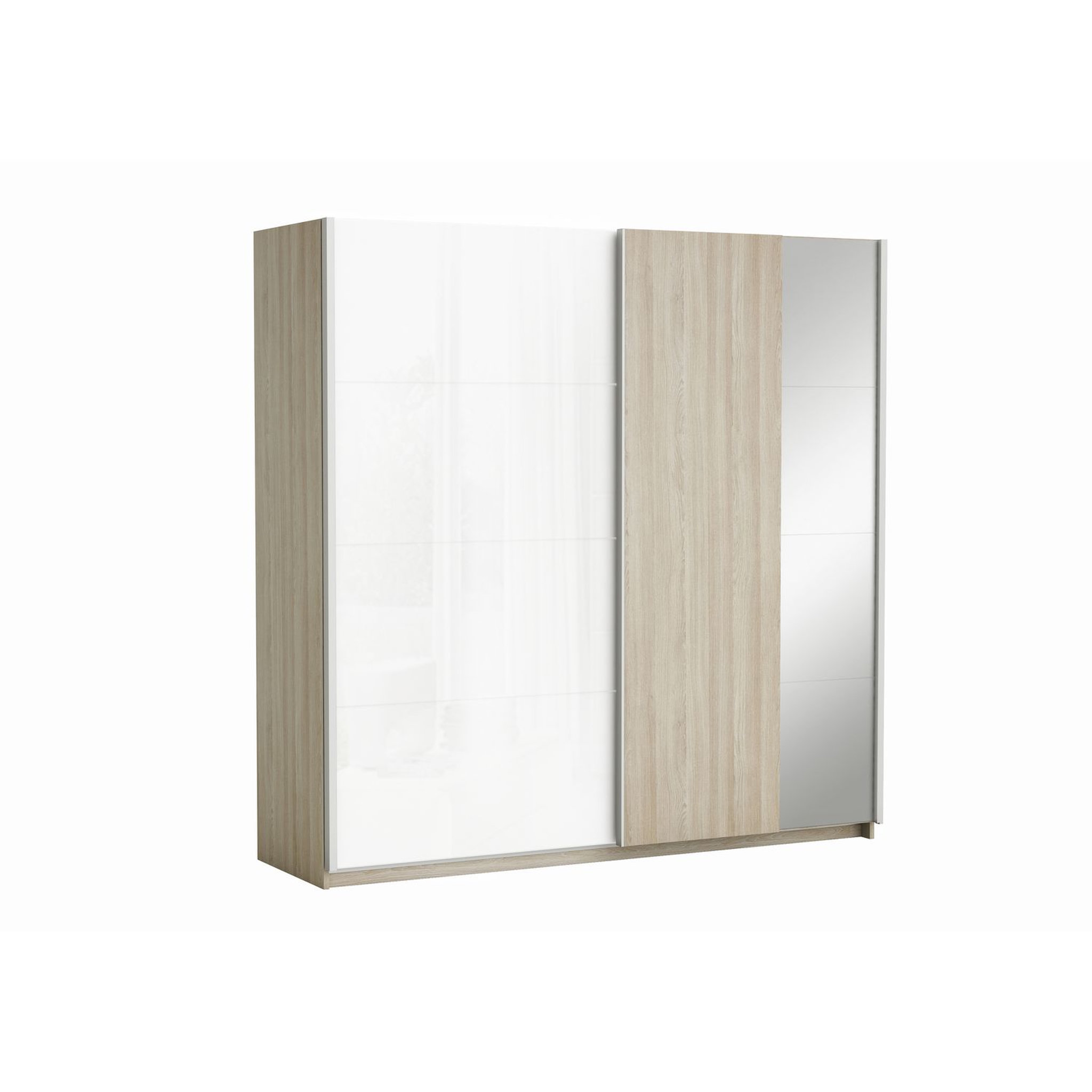 Voir la diapositive 1 : Armoire 2 portes coulissantes avec 1 miroir L203 ELIA