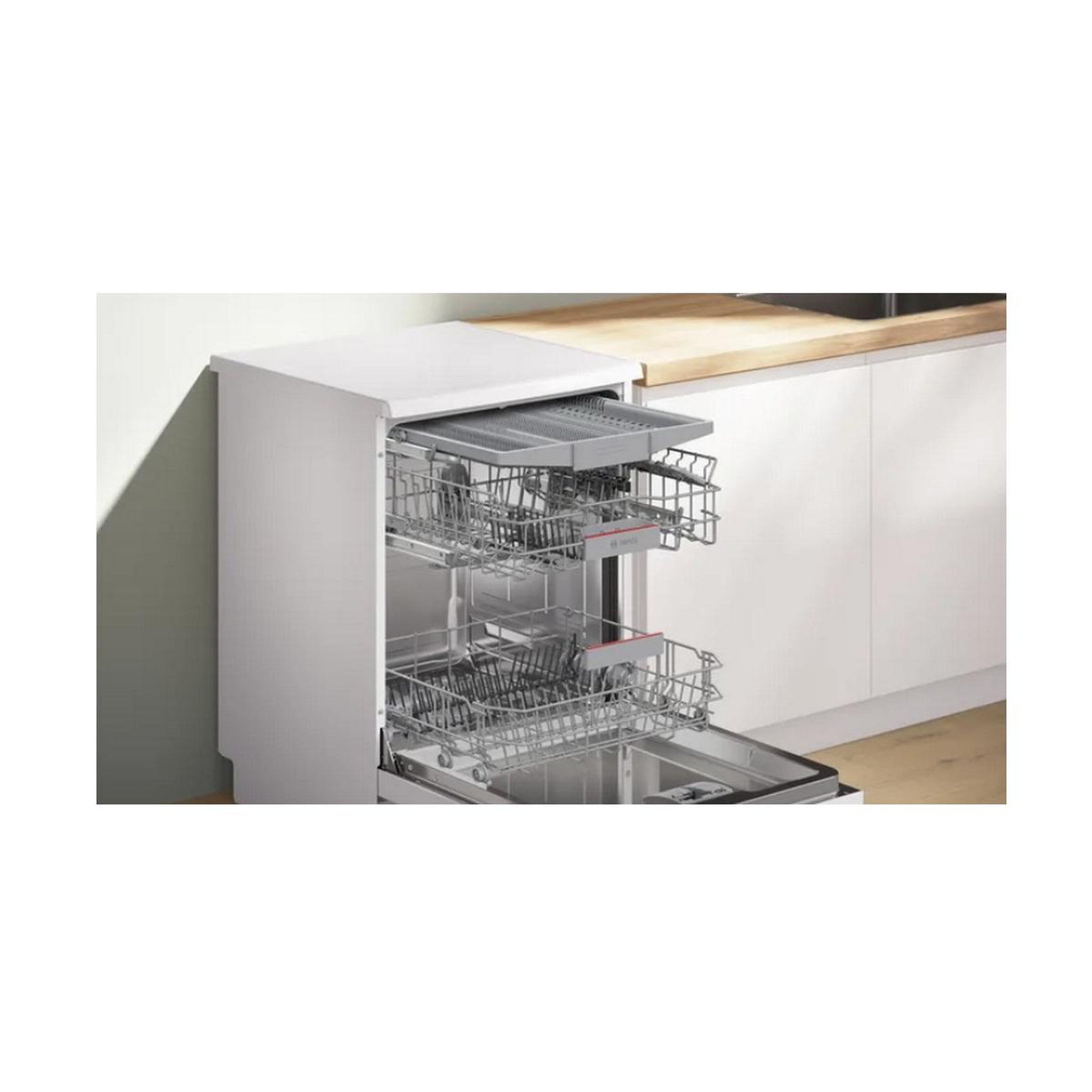 Voir la diapositive 6 : BOSCH Lave-vaisselle 60cm 14couverts 42db blanc - sms4emw06e