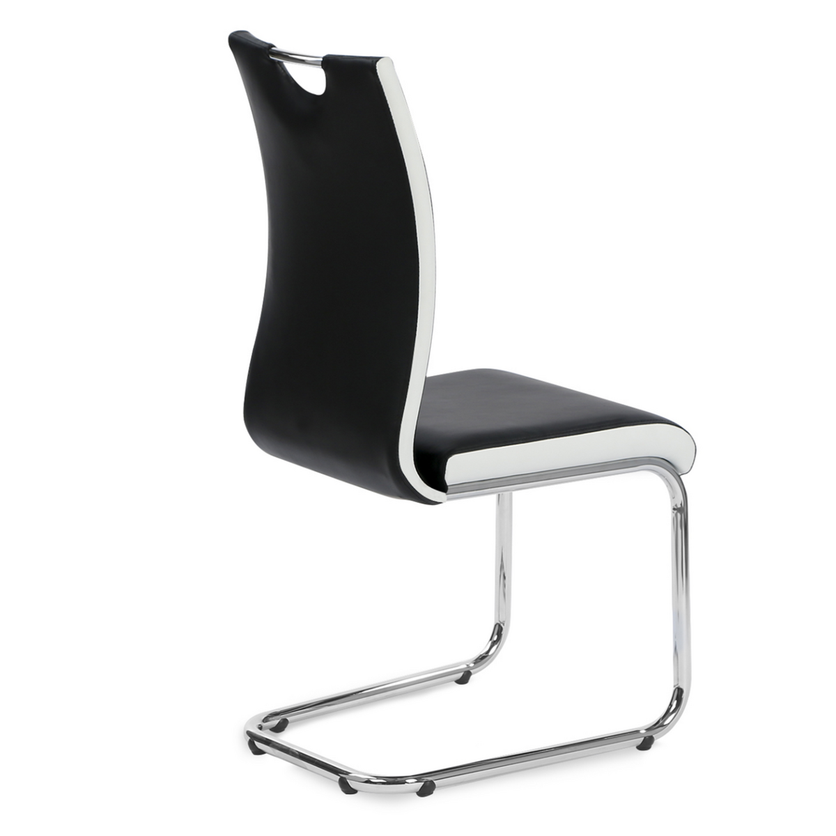 ID MARKET Lot de 4 chaises PIA noires et blanches pour salle à manger