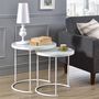Voir la diapositive 2 : IDIMEX Lot de 2 tables d'appoint gigognes LEYRE, plateau rond en verre