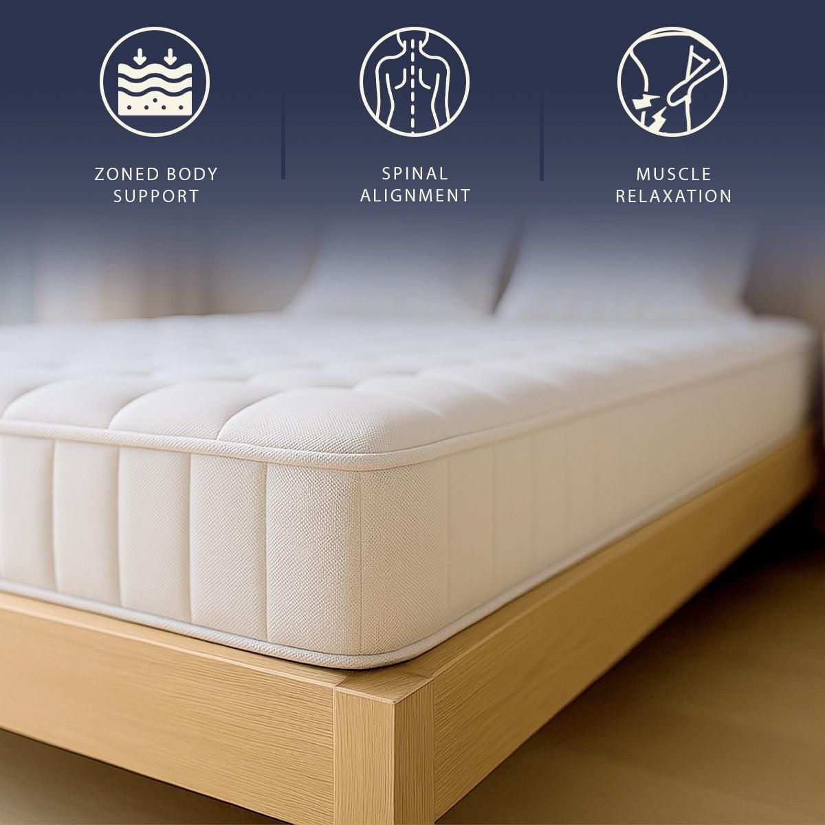 THE WHITE STONE Matelas 80x190 à Ressorts Ensachés et Mémoire de Forme | Hauteur 25 cm | Ergonomique, Ignifuge, Anallergique | Fabriqué en Italie
